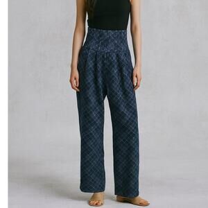 Wooha Printed High Waisted Wide Leg Jeans
